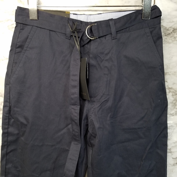 Zara Man Blue Loose Fit Trouser Pants W Belt 29 - Picture 6 of 6